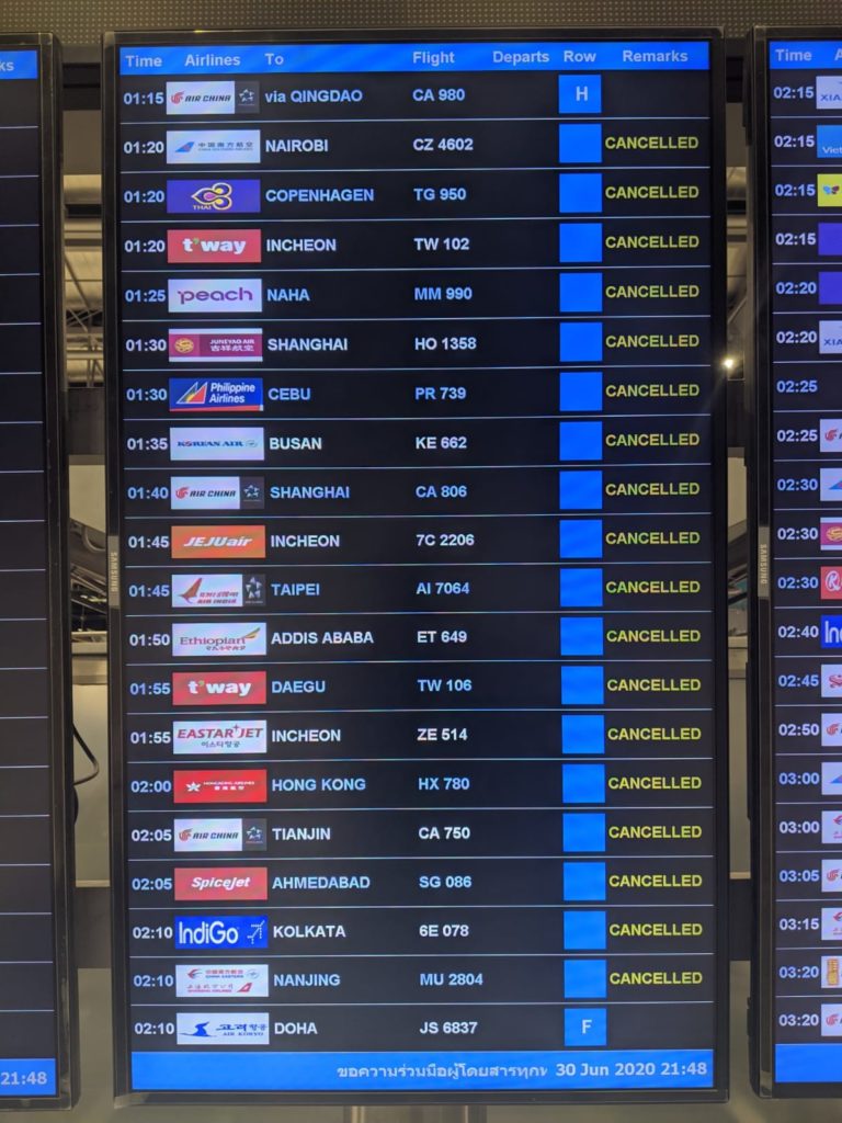 canceled flights due to covid19