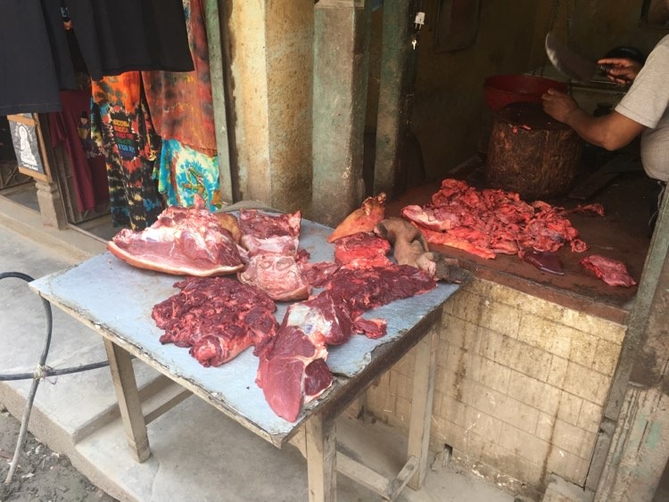 meat on the streets of india